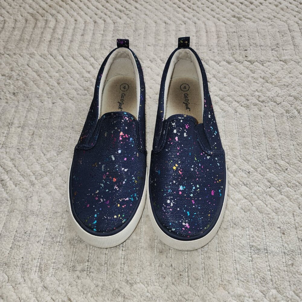 Cat & Jack Kids Slip-On Sneakers | Paint Splatter | Size 4 - Picture 3 of 10